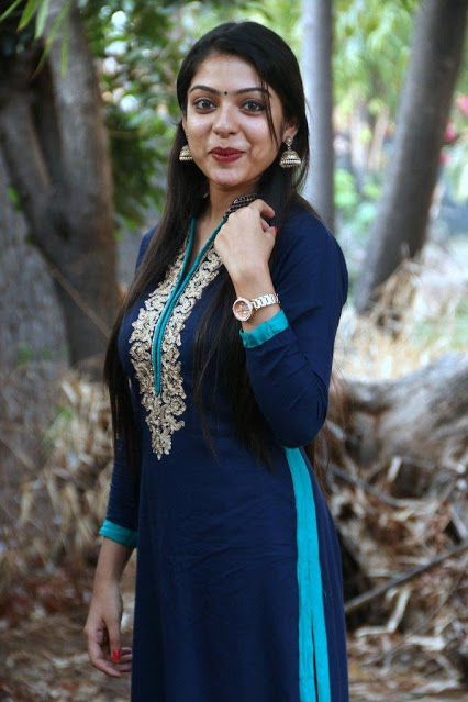 Tamil Actress Varsha Bollamma Latest Photos Shoot In Blue Dress 4